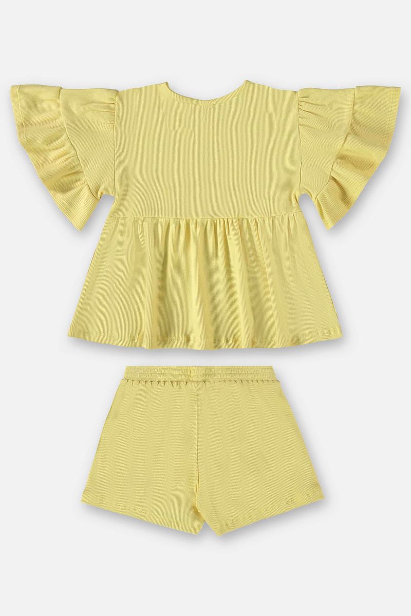 Conjunto-Infantil-para-Menina-com-Blusa-e-Shorts--Amarelo--Up-Baby