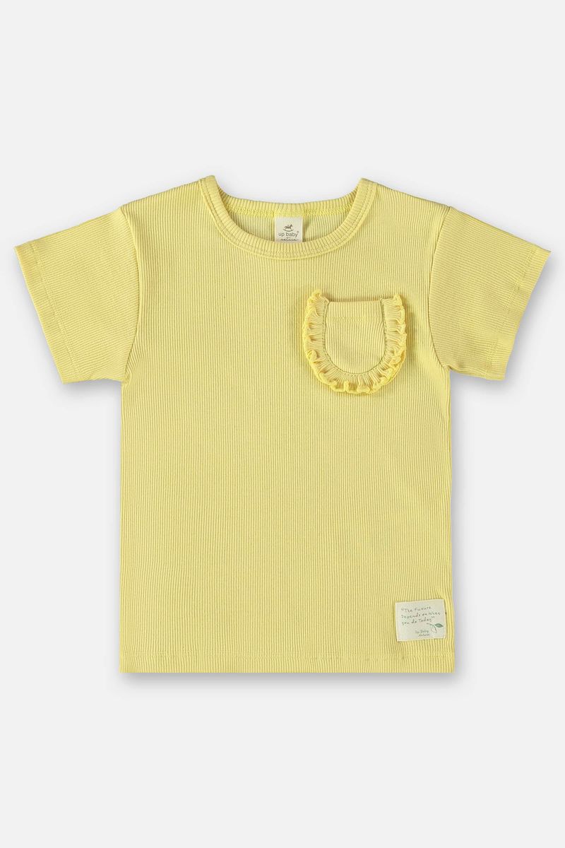 Blusa-Infantil-Nature-para-Menina-em-Ribana-Canelada--Amarelo--Up-Baby