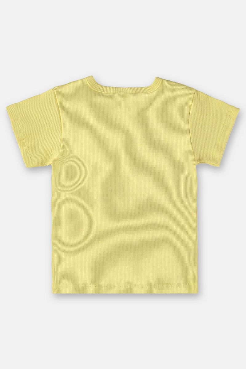 Blusa-Infantil-Nature-para-Menina-em-Ribana-Canelada--Amarelo--Up-Baby