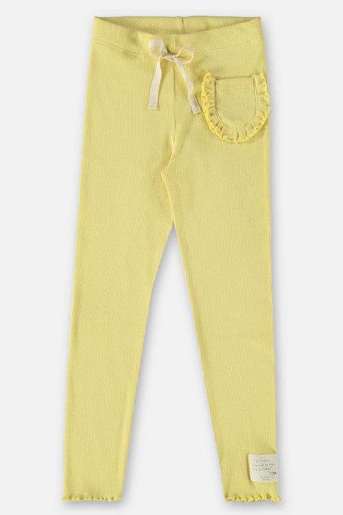 Calça Nature Infantil para Menina em Ribana Canelada (Amarelo) Up Baby