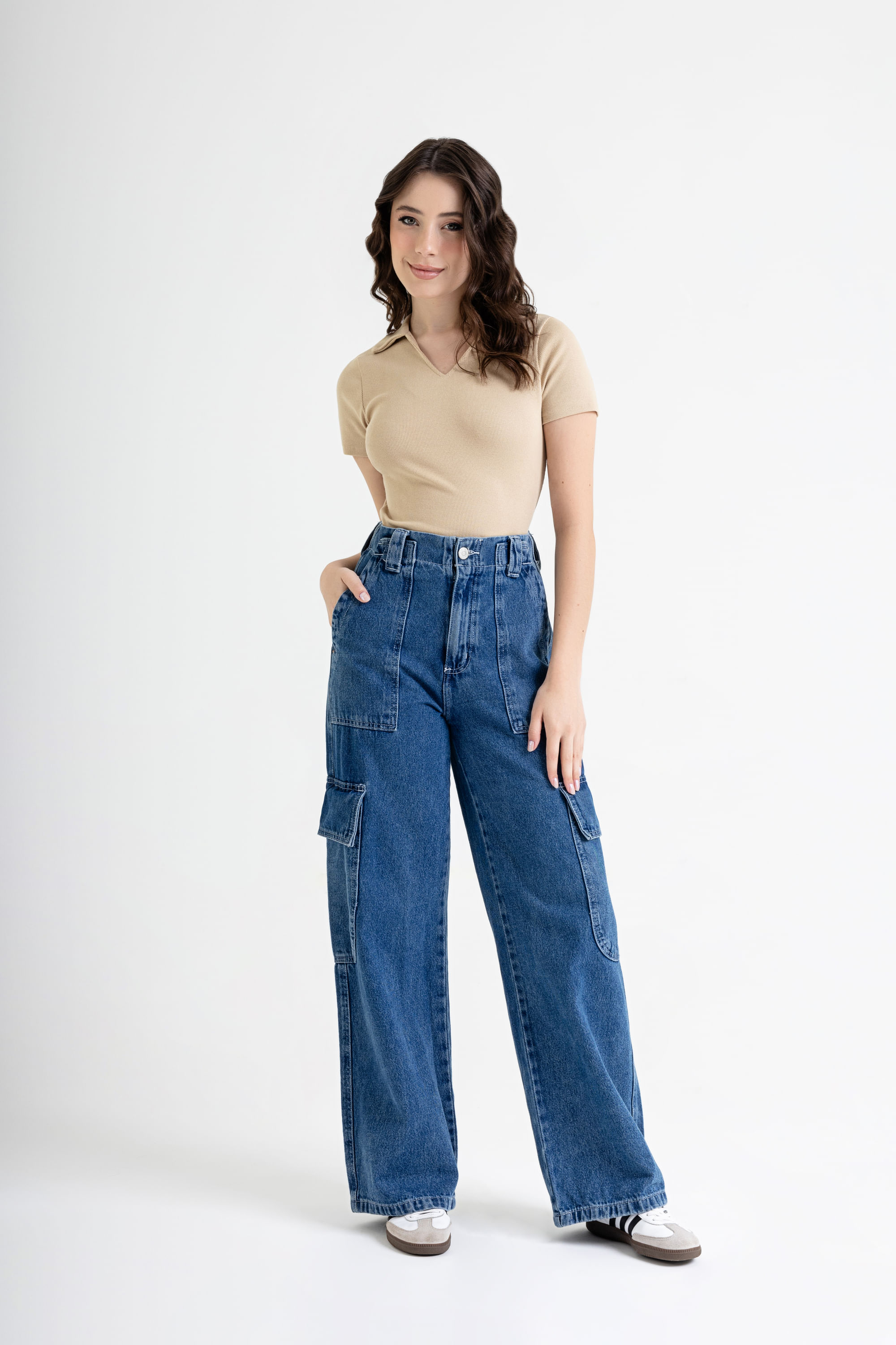 Blusa Polo em Ribana Básica (Marrom) Just Basic