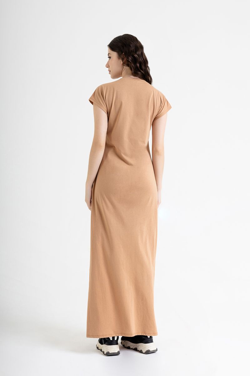 Vestido-Longo-Basico-em-Meia-Malha--Marrom--Just-Basic