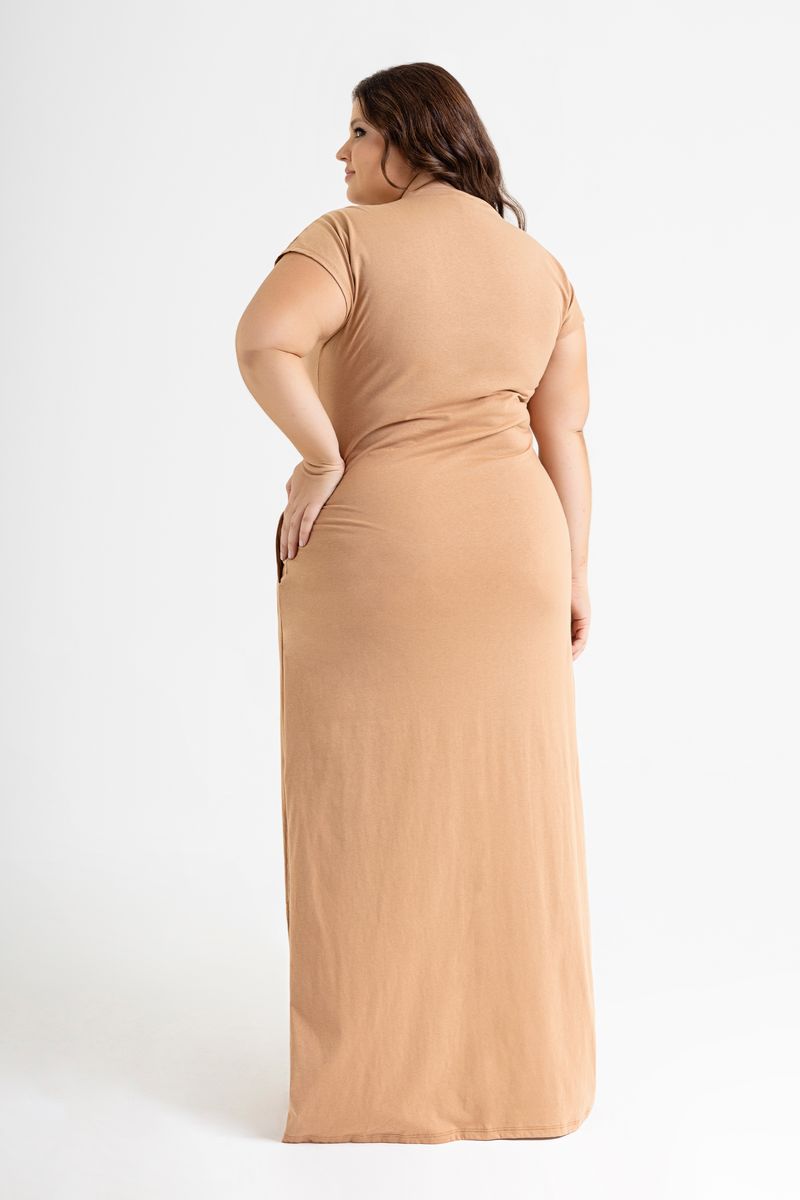 Vestido-Longo-Basico-em-Meia-Malha--Marrom--Just-Basic