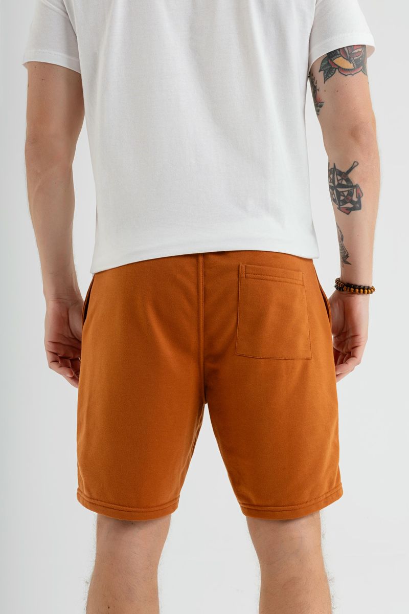 Bermuda-Masculina-em-Moletom-Sem-Felpa-Marrom
