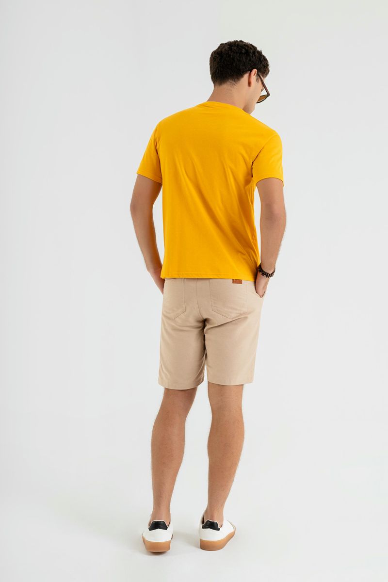Camiseta-Manga-Curta-Masculina-em-Meia-Malha-Laranja