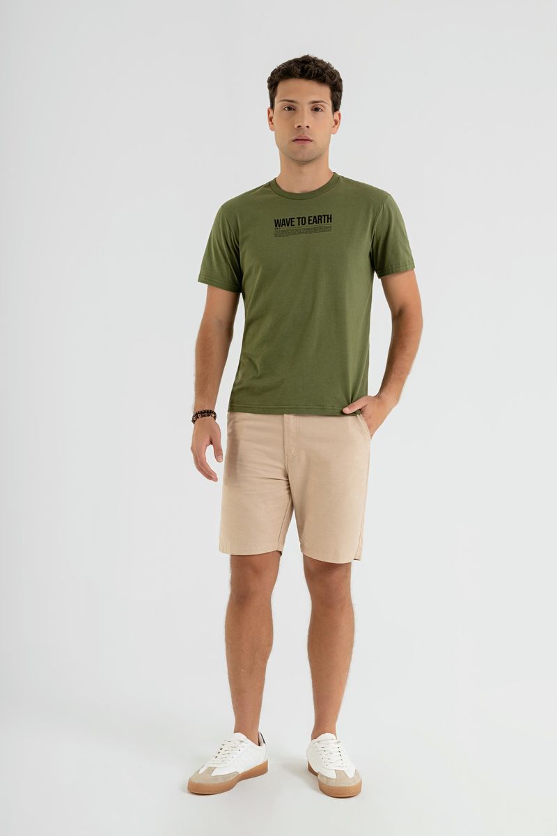 Camiseta-Masculina-de-Manga-Curta-em-Meia-Malha-Verde