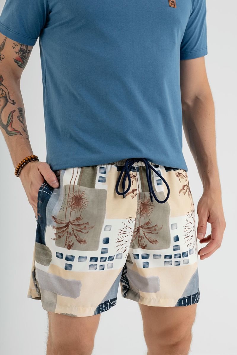 Shorts-Masculino-em-Microfibra-Bege