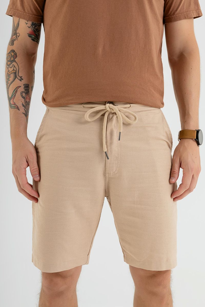 Bermuda-Masculina-em-Tecido-com-Linho-Bege