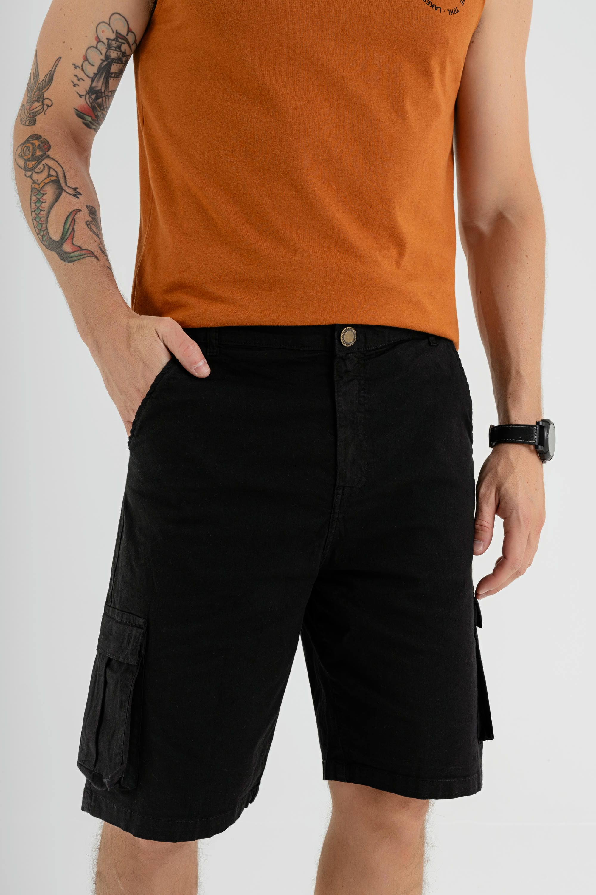 Bermuda Masculina em Sarja (Preto) The Philippines