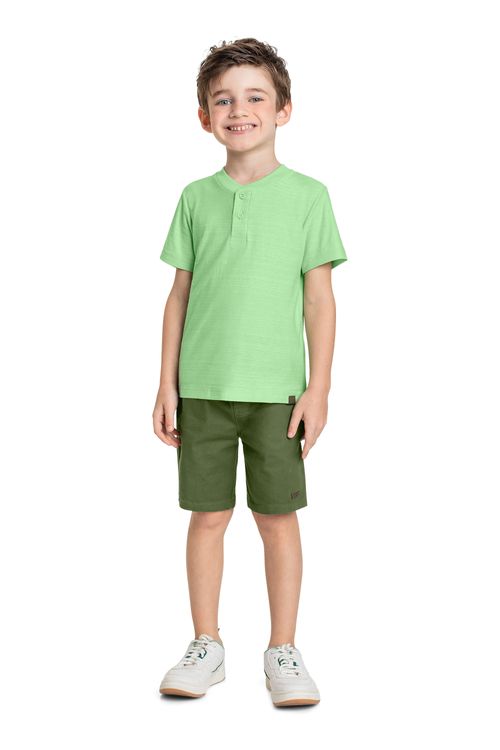 Bermuda Infantil em Moletom para Menino (Verde Escuro) Quimby
