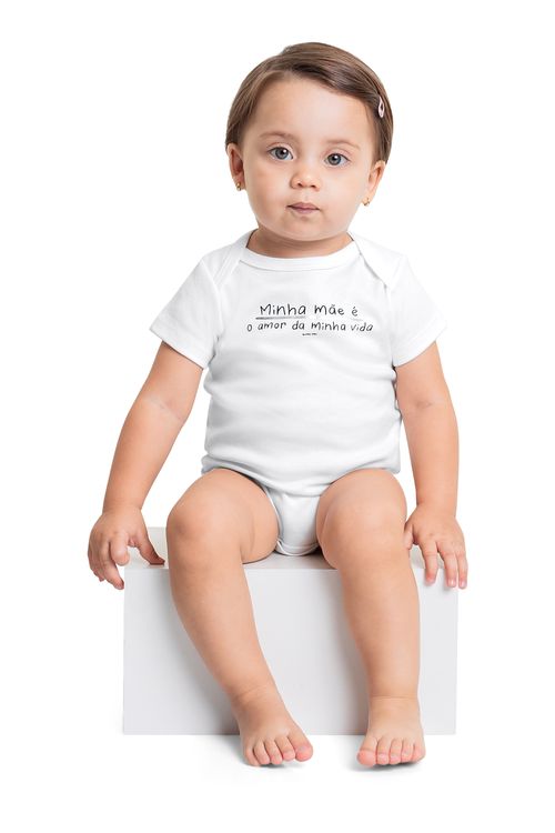 Body Unissex em Suedine para Bebê (Branco) Quimby