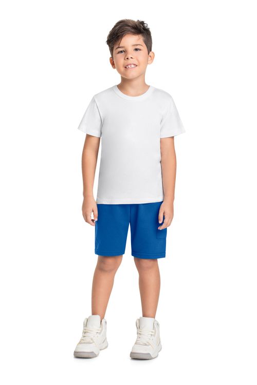 Bermuda Básica para Menino em Moletom (Azul) Bee Loop