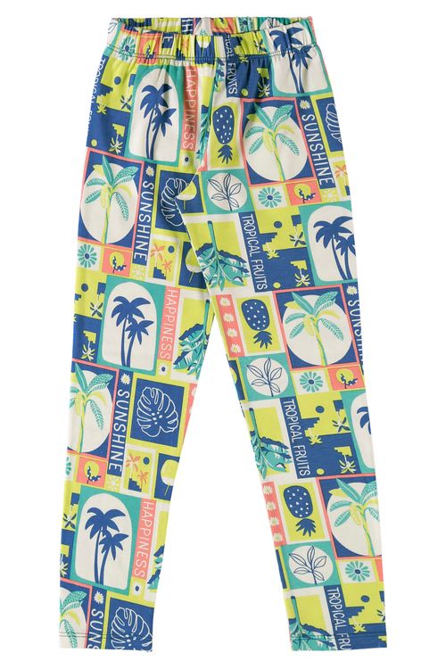 Legging Infantil Estampada para Menina (Verde) Bee Loop