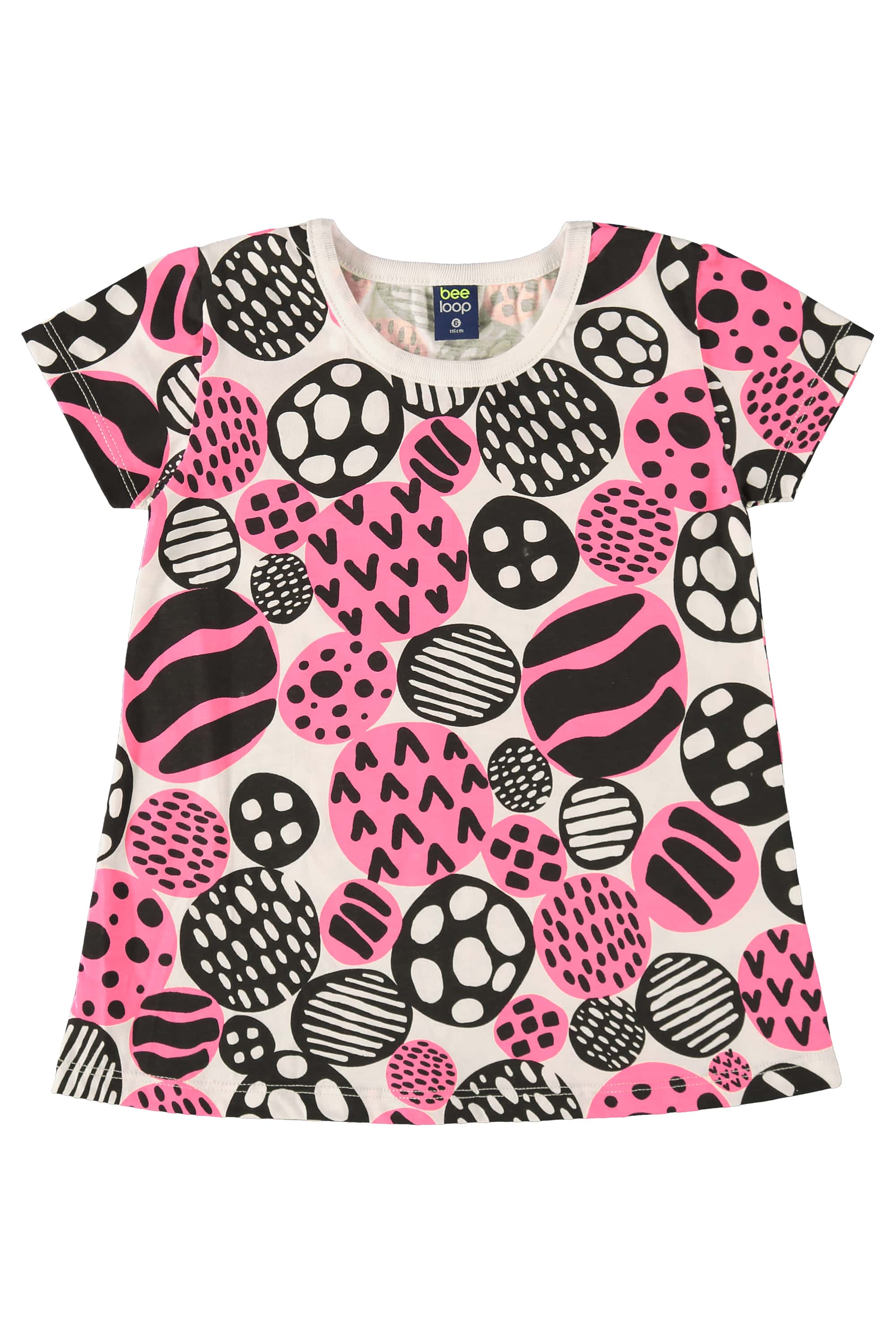 Blusa Infantil Estampada para Menina (Off White) Bee Loop