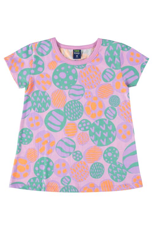 Blusa Infantil Estampada para Menina (Roxo) Bee Loop