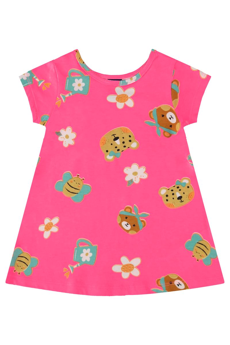 Vestido-de-Bichinhos-para-Bebe-Menina-Rosa-Pink-Bee-Loop