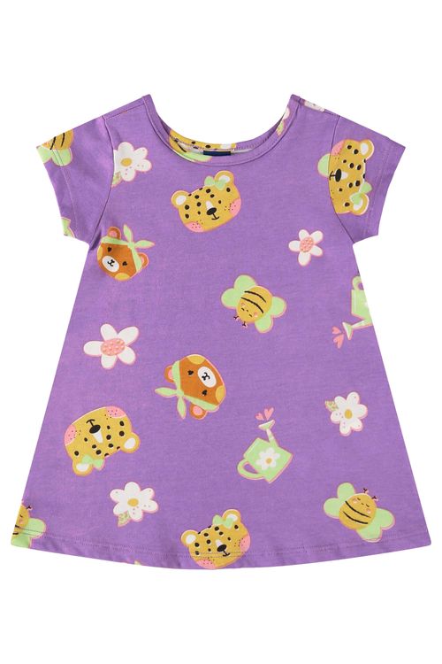 Vestido de Bichinhos para Bebê Menina (Roxo) Bee Loop