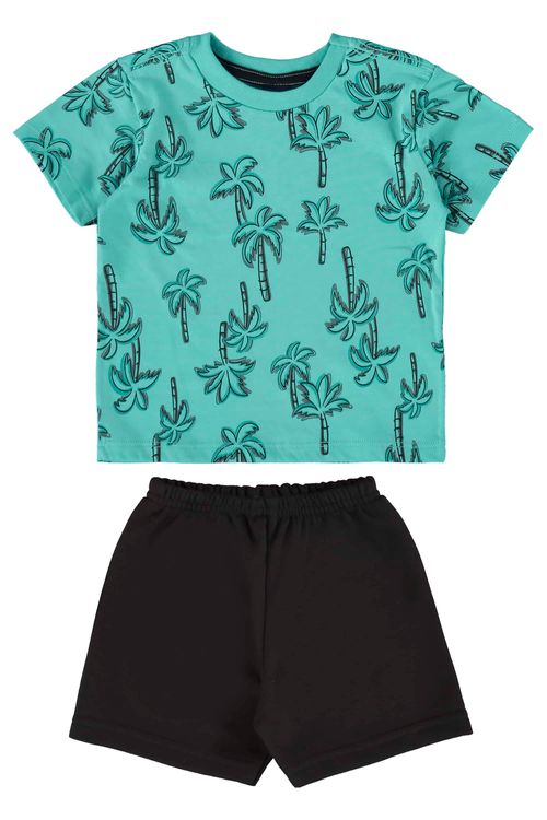 Conjunto com Camiseta e Bermuda para Bebê Menino (Verde) Bee Loop