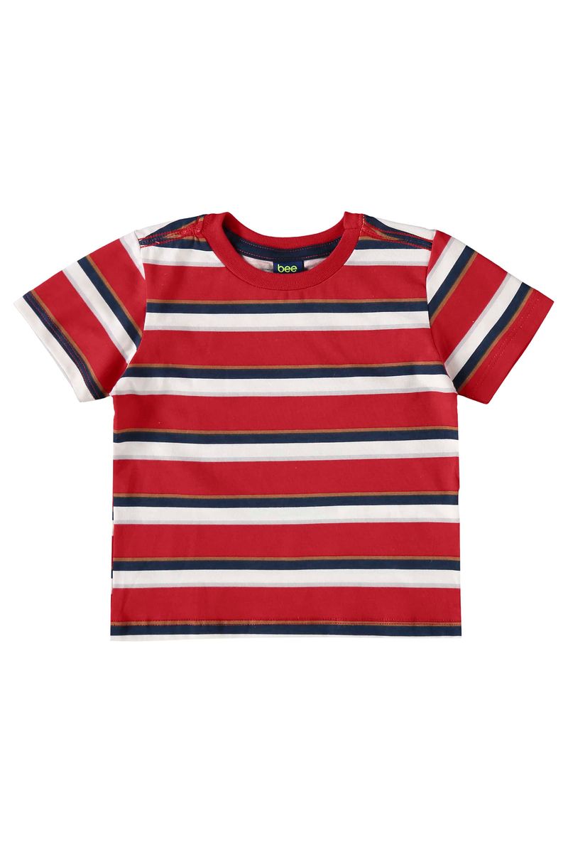 Conjunto-com-Camiseta-e-Bermuda-para-Bebe-Menino-Vermelho-Bee-Loop