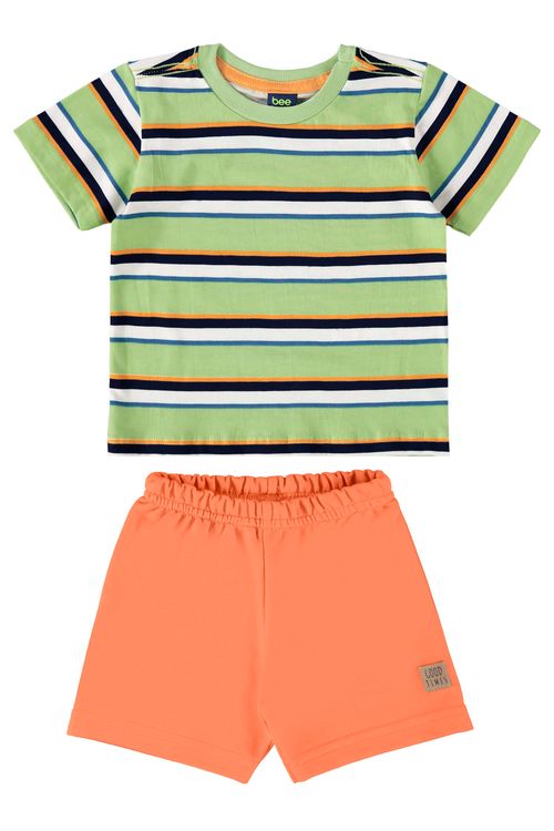 Conjunto com Camiseta e Bermuda para Bebê Menino (Verde) Guloseima