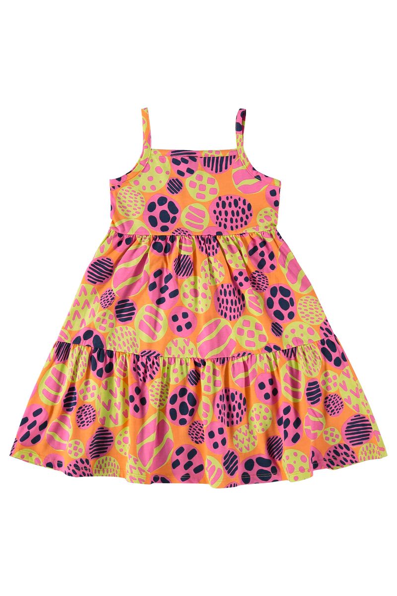 Vestido-para-Menina-Laranja-Bee-Loop