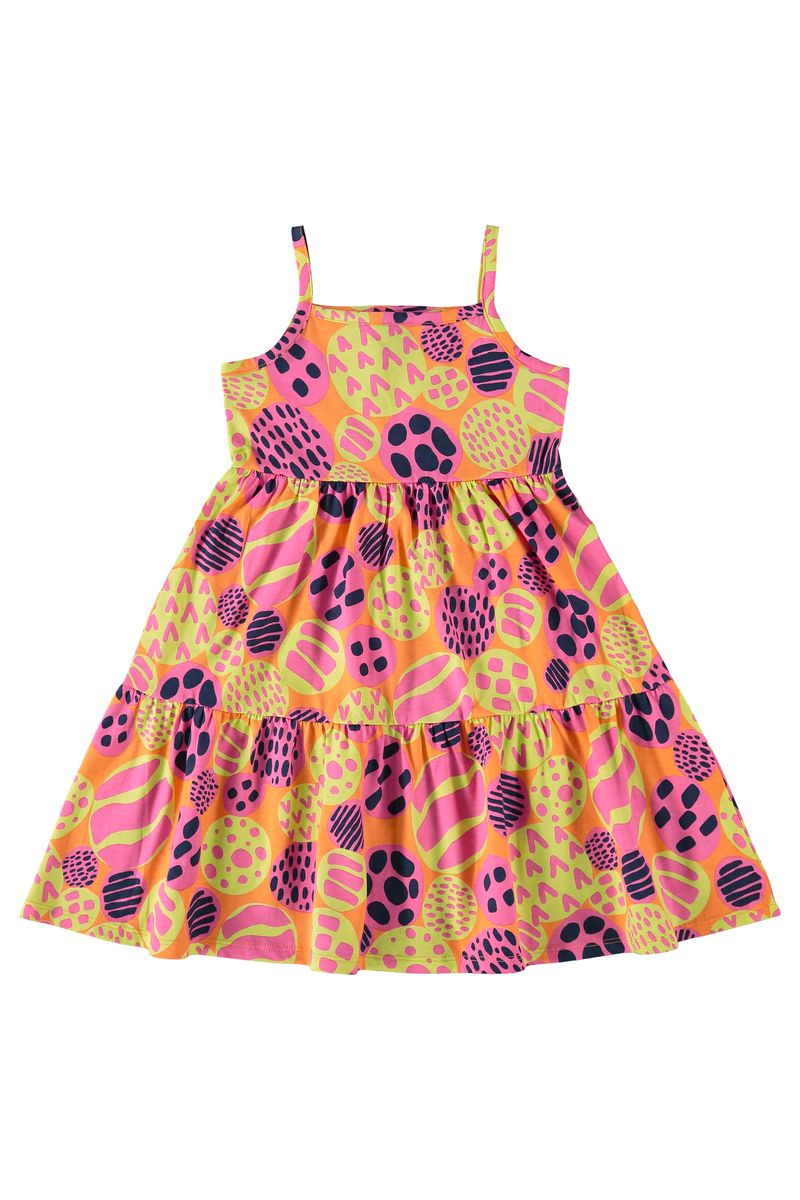 Vestido-para-Menina-Laranja-Bee-Loop