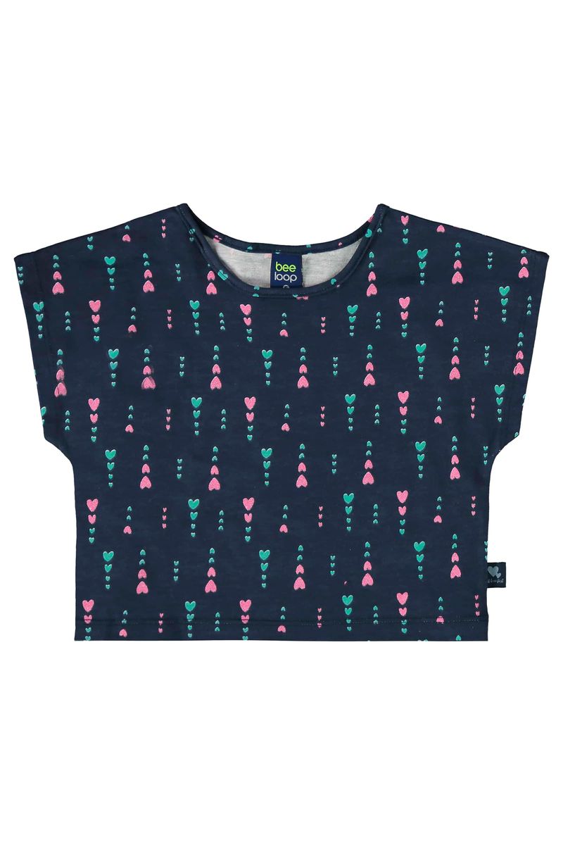 Conjunto-com-Blusa-Cropped-e-Short-para-Menina-Azul-Marinho-Bee-Loop