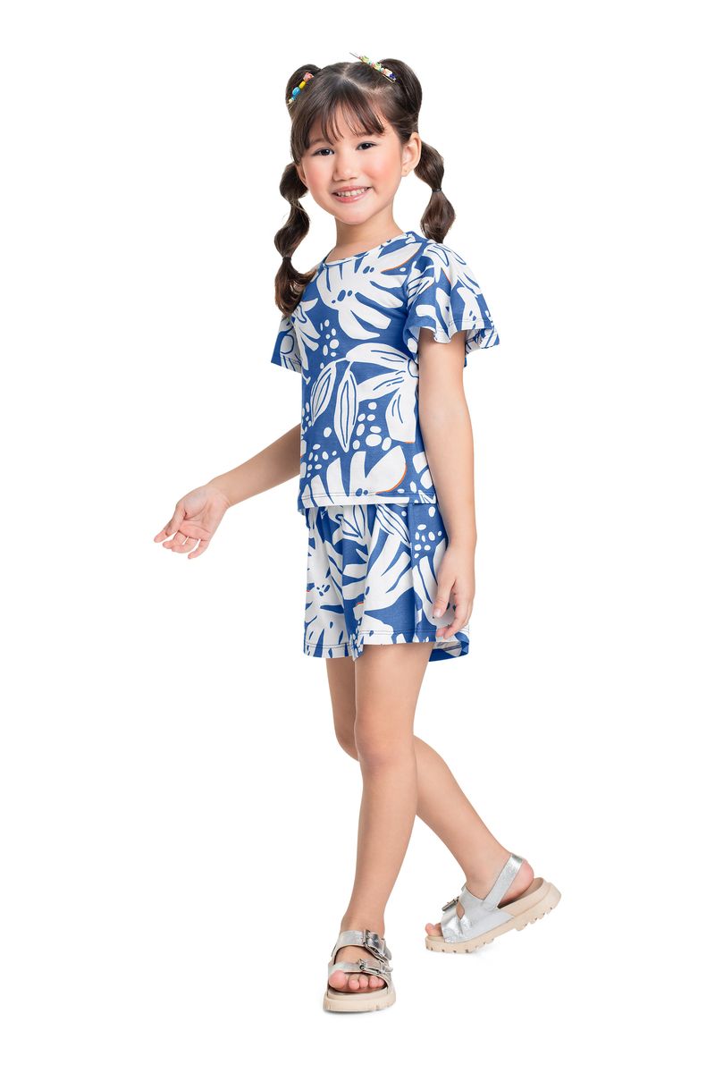 Conjunto-com-Blusa-e-Short-para-Menina-Azul-Bee-Loop