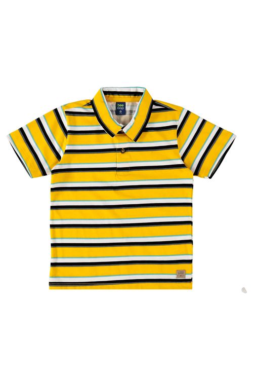 Camisa Polo Infantil para Menino (Amarelo) Bee Loop