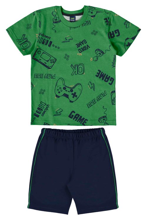 Conjunto com Camiseta e Bermuda para Menino (Verde) Guloseima