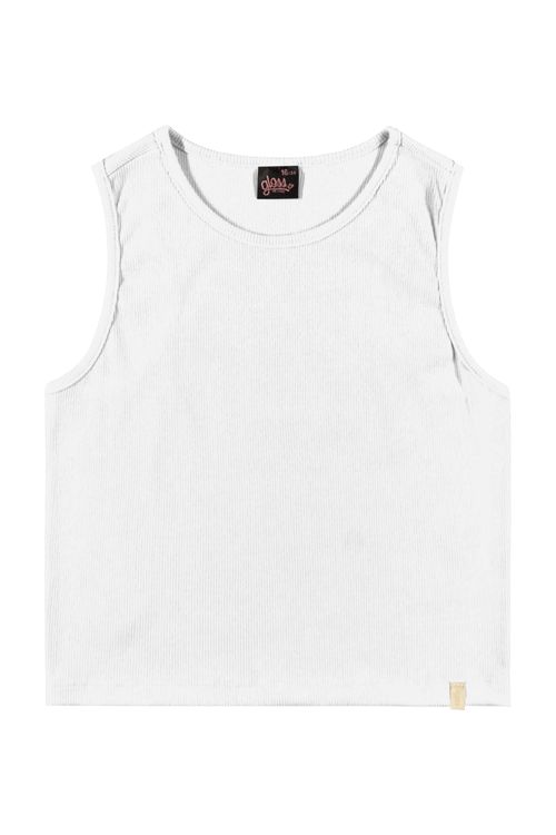 Regata Básica Juvenil para Menina (Branco) Gloss