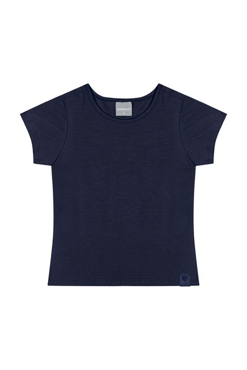 Blusa Básica Infantil para Menina (Azul Marinho) Quimby