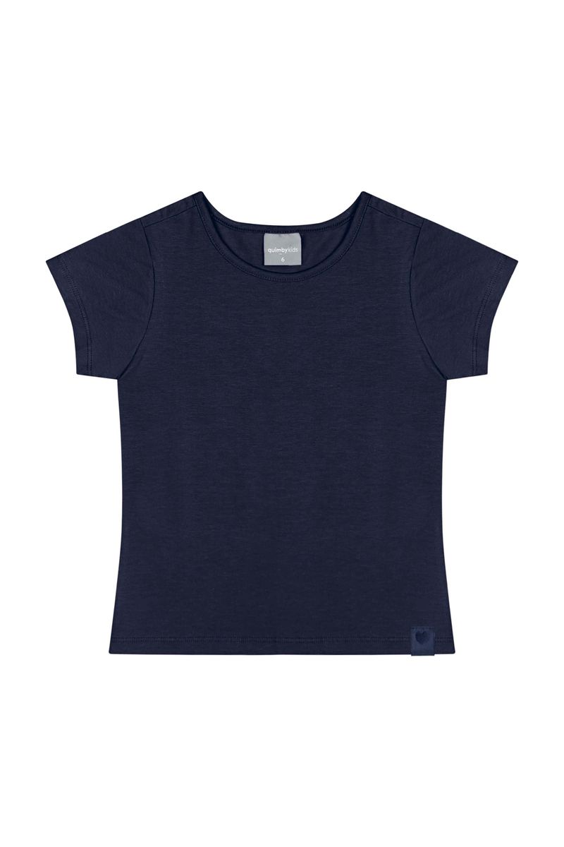 Blusa-Basica-Infantil-para-Menina-Azul-Marinho