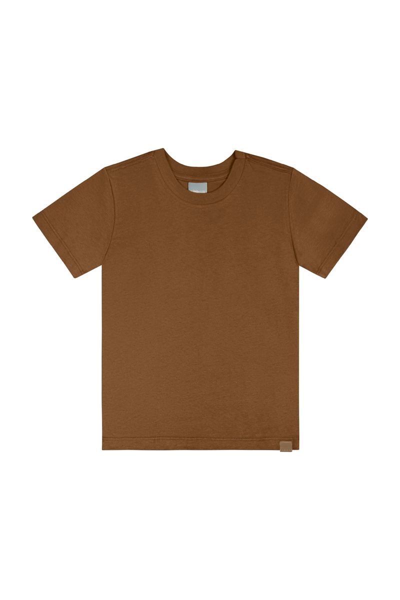 Camiseta-Basica-Infantil-em-Meia-Malha-para-Menino-Marrom