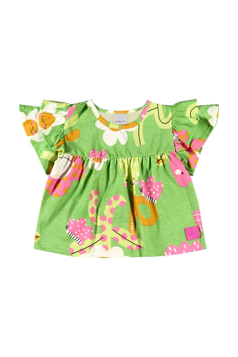 Conjunto-com-Bata-e-Short-Floral-para-Bebe-Menina-Verde