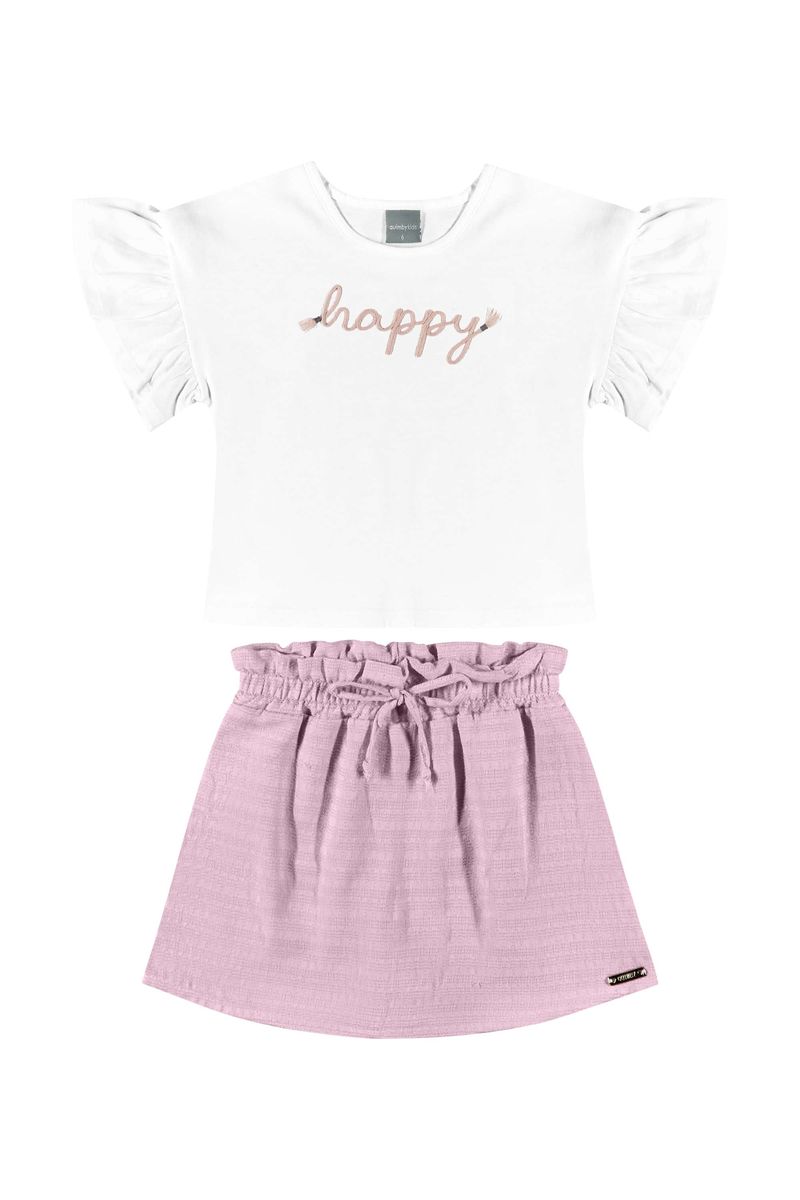 Conjunto-Infantil-com-Blusa-e-Short-Saia-para-Menina-Branco