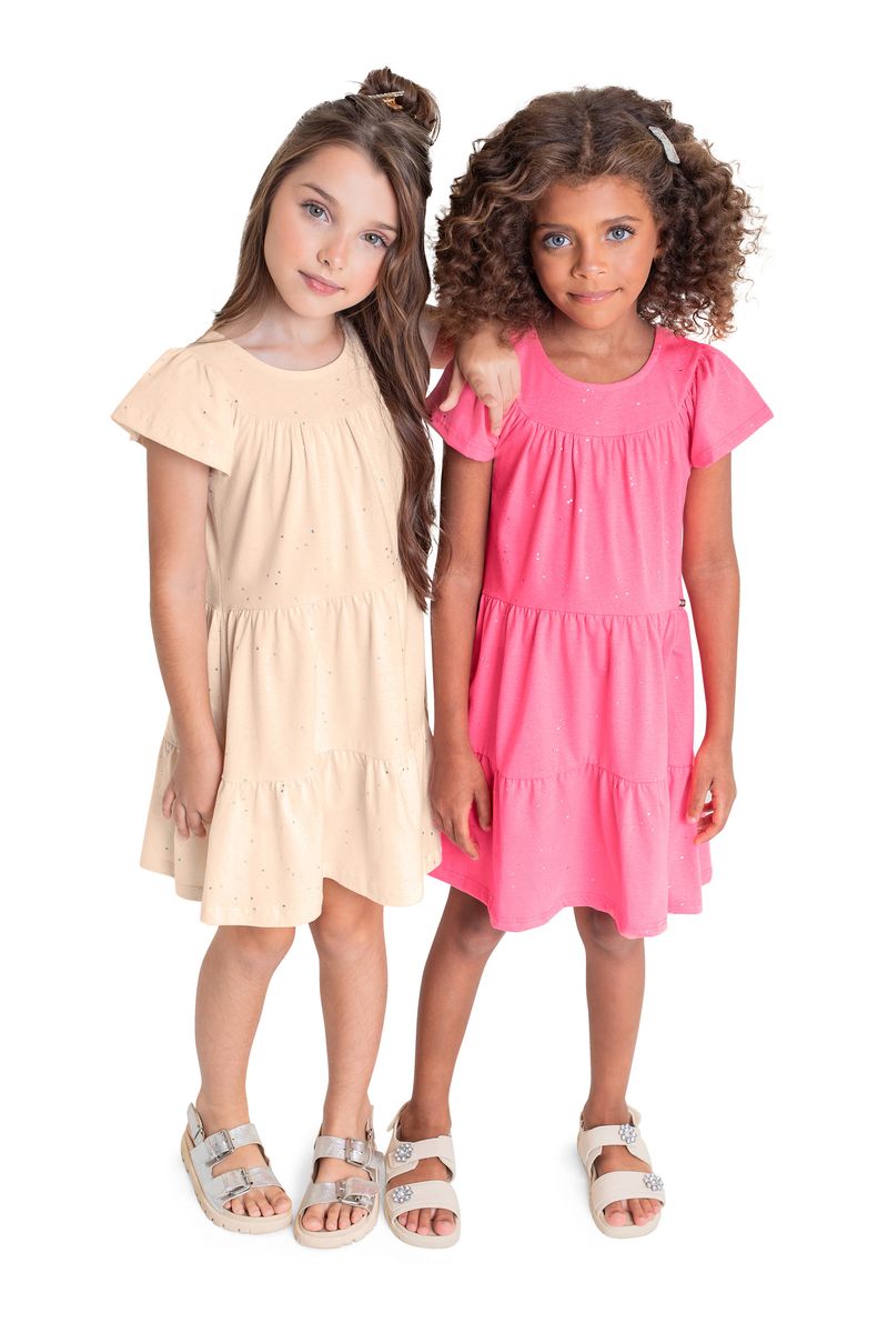 Vestido-Infantil-com-Glitter-para-Menina-Rosa
