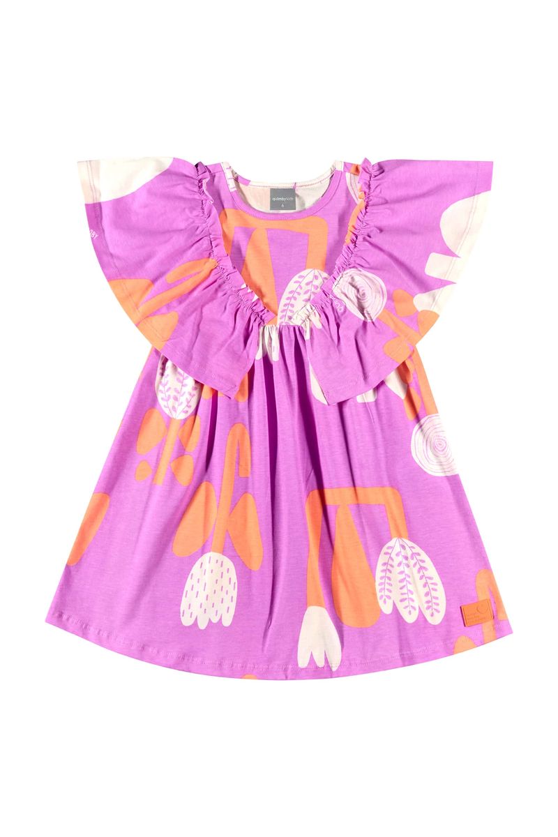 Vestido-Infantil-com-Babados-para-Menina-Roxo