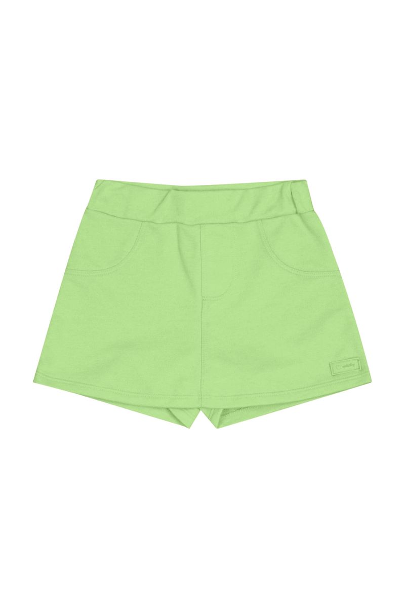 Short-saia-em-Moletom-para-Menina-Verde