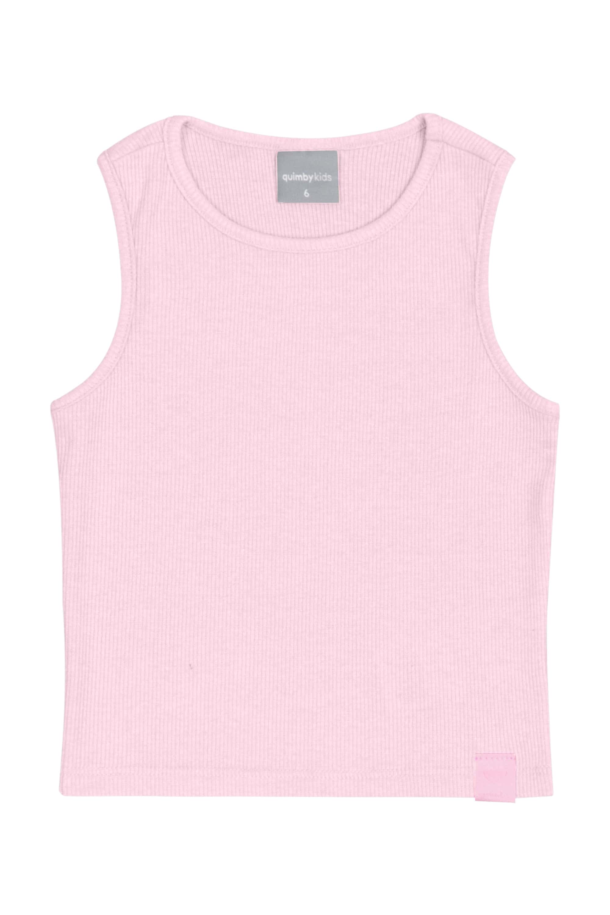 Cropped Básico em Ribana para Menina (Rosa) Quimby