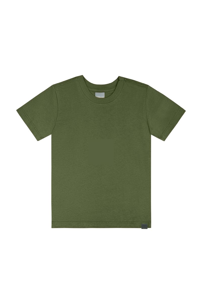 Camiseta-Basica-Infantil-em-Meia-Malha-para-Menino-Verde-Escuro