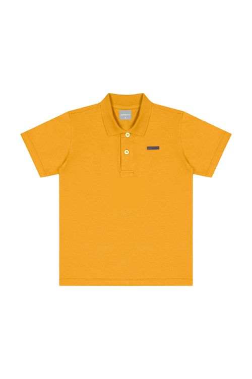 Camisa Polo Infantil em Meia Malha para Menino (Amarelo) Quimby