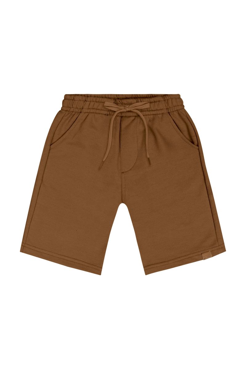 Bermuda-Infantil-em-Moletom-para-Menino-Marrom