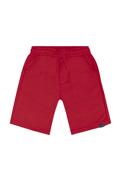 Bermuda Infantil em Moletom para Menino (Vermelho) Quimby