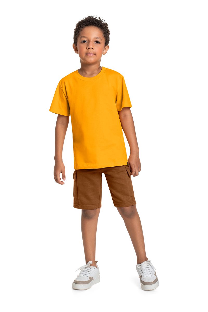 Bermuda-Infantil-em-Moletom-para-Menino-Marrom