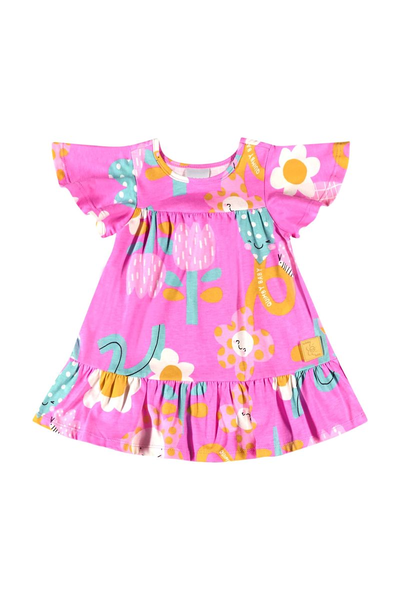Vestido-Floral-para-Bebe-Menina-Rosa