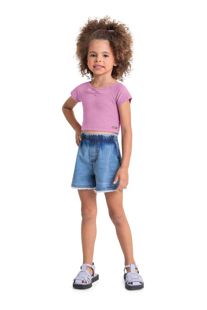 Short-Jeans-Infantil-para-Menina-Azul