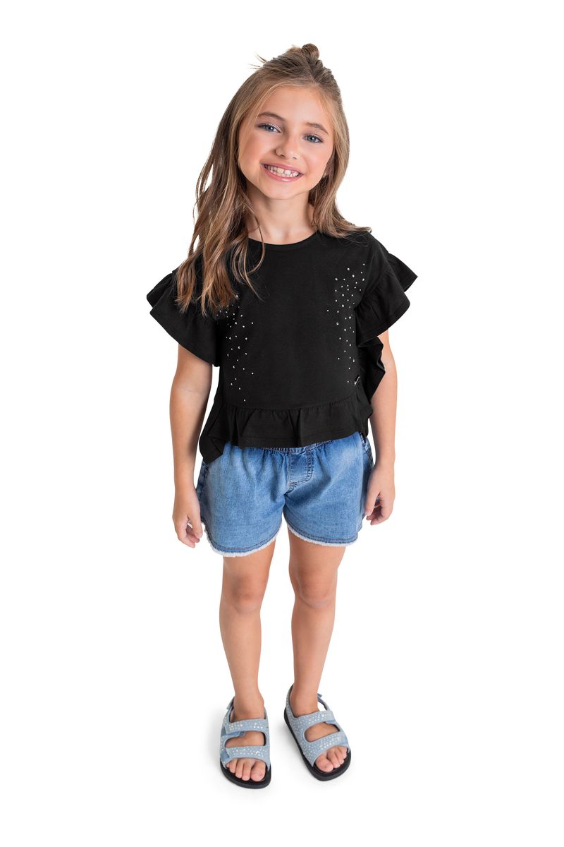 Short-Jeans-Infantil-para-Menina-Azul