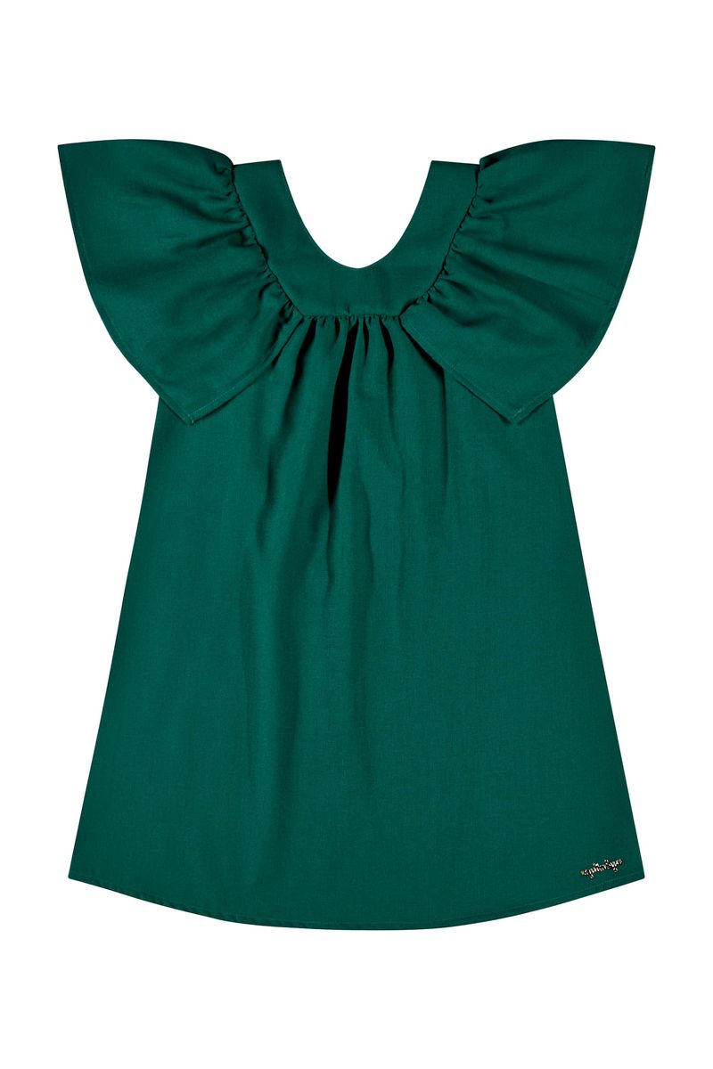 Vestido-Infantil-em-Tecido-para-Menina-Verde