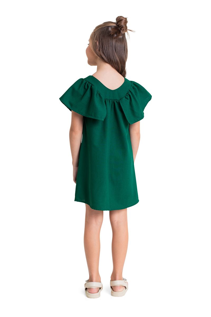 Vestido-Infantil-em-Tecido-para-Menina-Verde